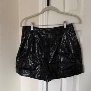 Alice + Olivia Black Textured High Waist Shorts
